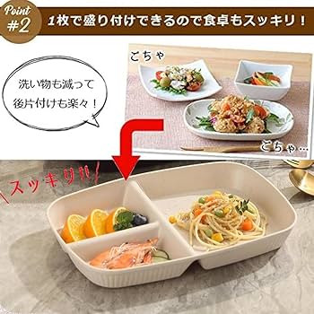 Amazon.co.jp: Farigrut ランチプレート 仕切り皿 樹脂製 軽い